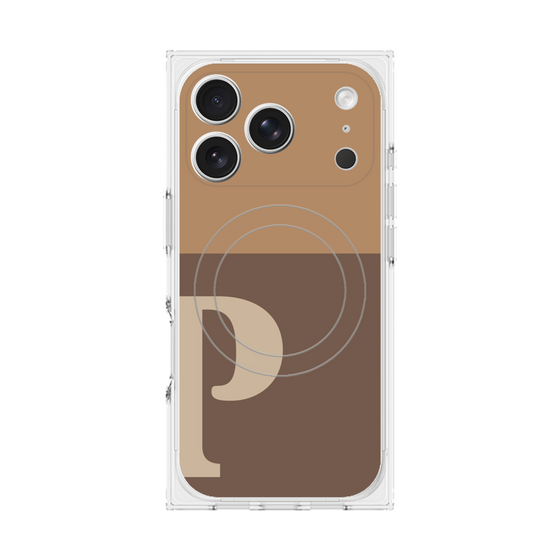 Premium Square Case with MagSafe［ Original - initial two tone - P brown ］