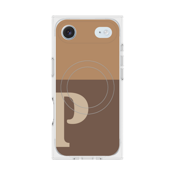 Premium Square Case with MagSafe［ Original - initial two tone - P brown ］