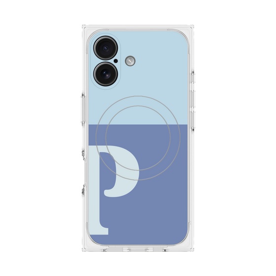Premium Square Case with MagSafe［ Original - initial two tone - P blue ］
