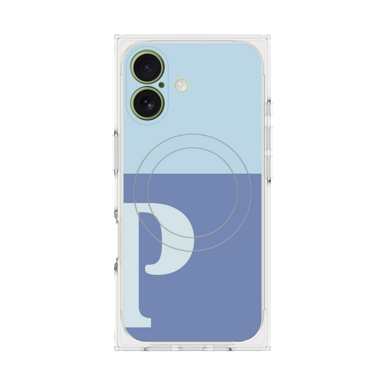 Premium Square Case with MagSafe［ Original - initial two tone - P blue ］