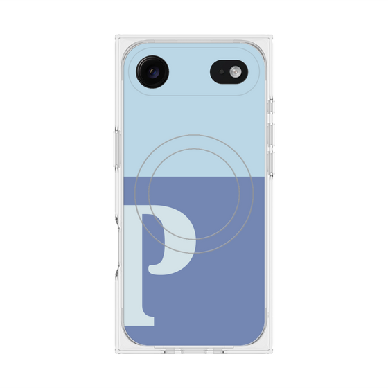 Premium Square Case with MagSafe［ Original - initial two tone - P blue ］