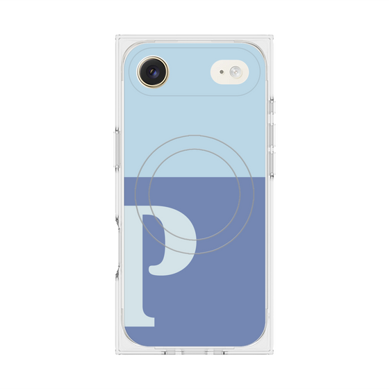 Premium Square Case with MagSafe［ Original - initial two tone - P blue ］