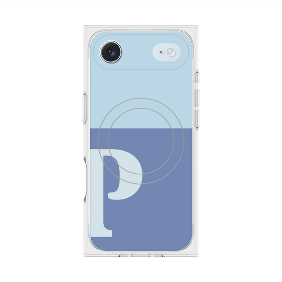 Premium Square Case with MagSafe［ Original - initial two tone - P blue ］