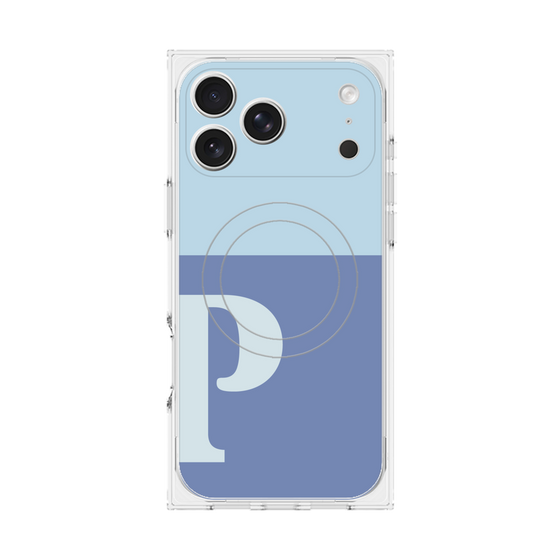 Premium Square Case with MagSafe［ Original - initial two tone - P blue ］