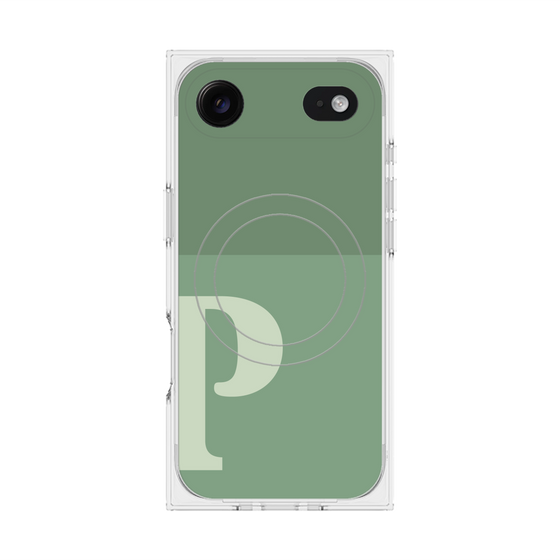 Premium Square Case with MagSafe［ Original - initial two tone - P green ］