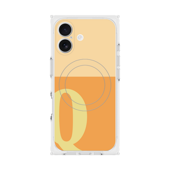 Premium Square Case with MagSafe［ Original - initial two tone - Q orange ］