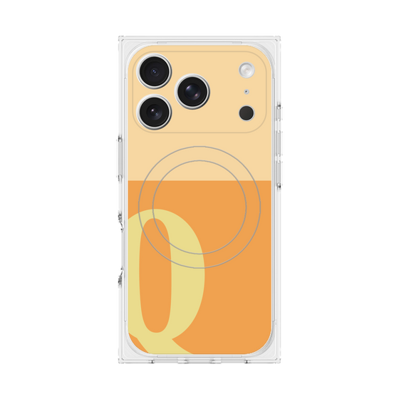 Premium Square Case with MagSafe［ Original - initial two tone - Q orange ］