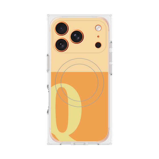 Premium Square Case with MagSafe［ Original - initial two tone - Q orange ］