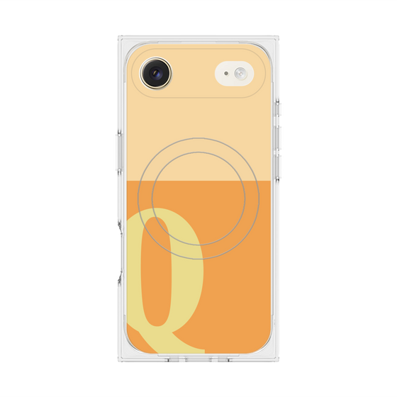 Premium Square Case with MagSafe［ Original - initial two tone - Q orange ］