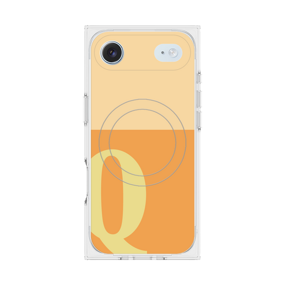 Premium Square Case with MagSafe［ Original - initial two tone - Q orange ］