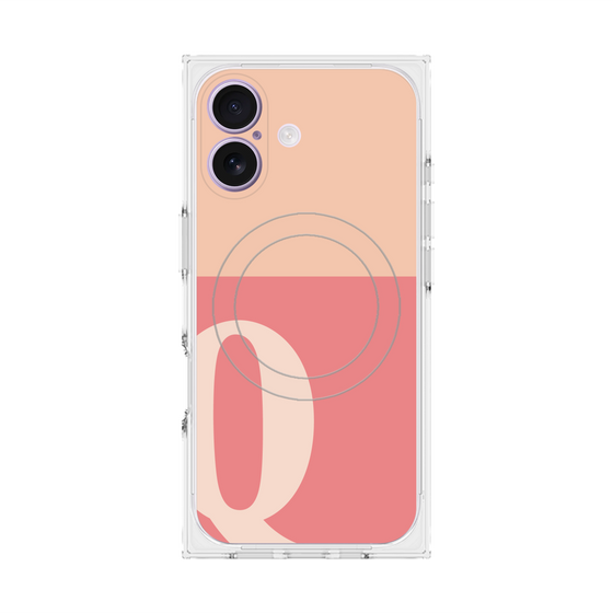 Premium Square Case with MagSafe［ Original - initial two tone - Q pink ］