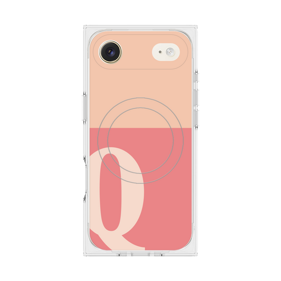 Premium Square Case with MagSafe［ Original - initial two tone - Q pink ］