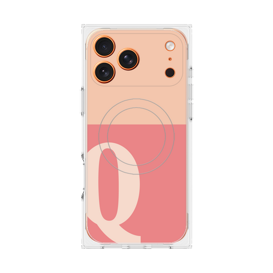Premium Square Case with MagSafe［ Original - initial two tone - Q pink ］