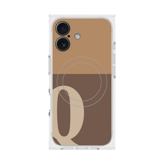 Premium Square Case with MagSafe［ Original - initial two tone - Q brown ］
