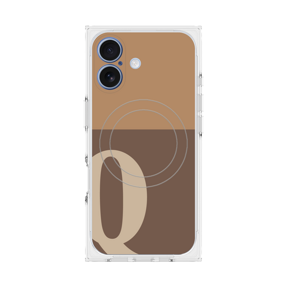 Premium Square Case with MagSafe［ Original - initial two tone - Q brown ］