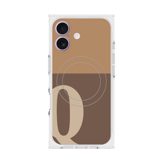 Premium Square Case with MagSafe［ Original - initial two tone - Q brown ］