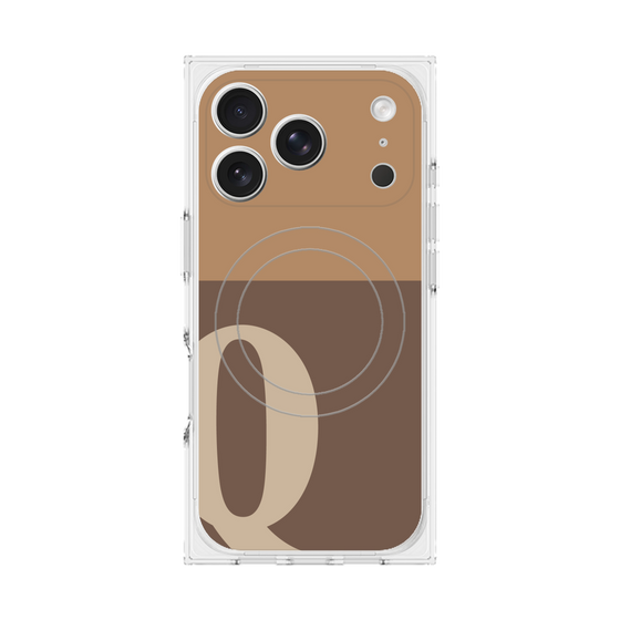 Premium Square Case with MagSafe［ Original - initial two tone - Q brown ］