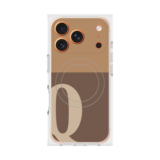 Premium Square Case with MagSafe［ Original - initial two tone - Q brown ］