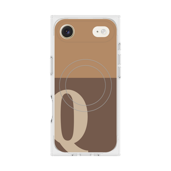 Premium Square Case with MagSafe［ Original - initial two tone - Q brown ］