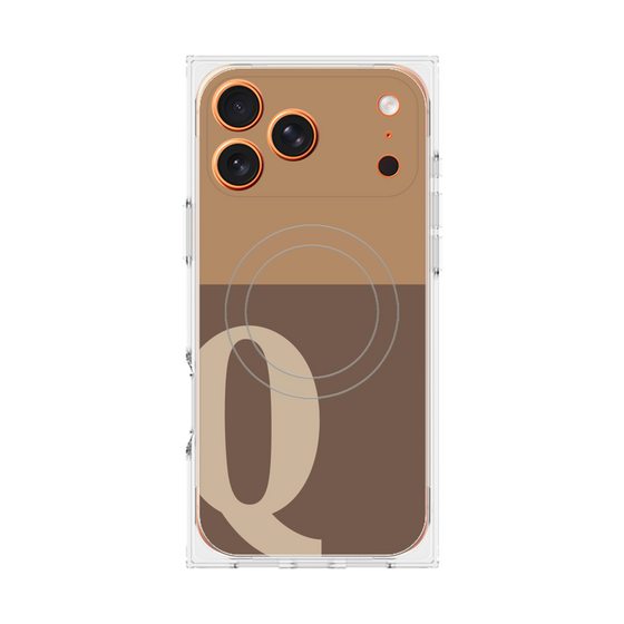 Premium Square Case with MagSafe［ Original - initial two tone - Q brown ］