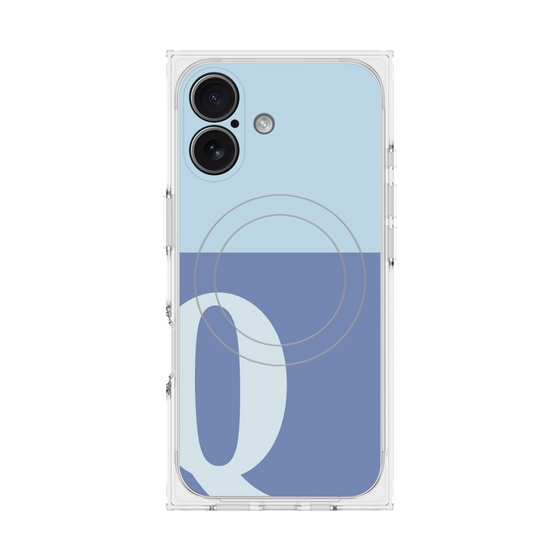 Premium Square Case with MagSafe［ Original - initial two tone - Q blue ］