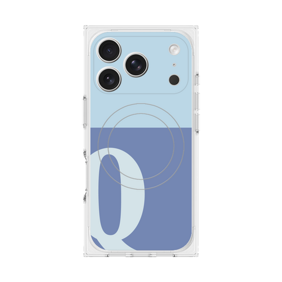 Premium Square Case with MagSafe［ Original - initial two tone - Q blue ］