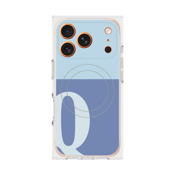Premium Square Case with MagSafe［ Original - initial two tone - Q blue ］