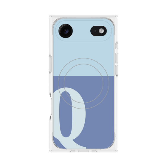 Premium Square Case with MagSafe［ Original - initial two tone - Q blue ］