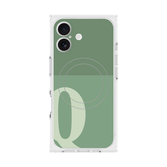 Premium Square Case with MagSafe［ Original - initial two tone - Q green ］