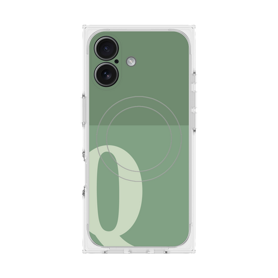 Premium Square Case with MagSafe［ Original - initial two tone - Q green ］