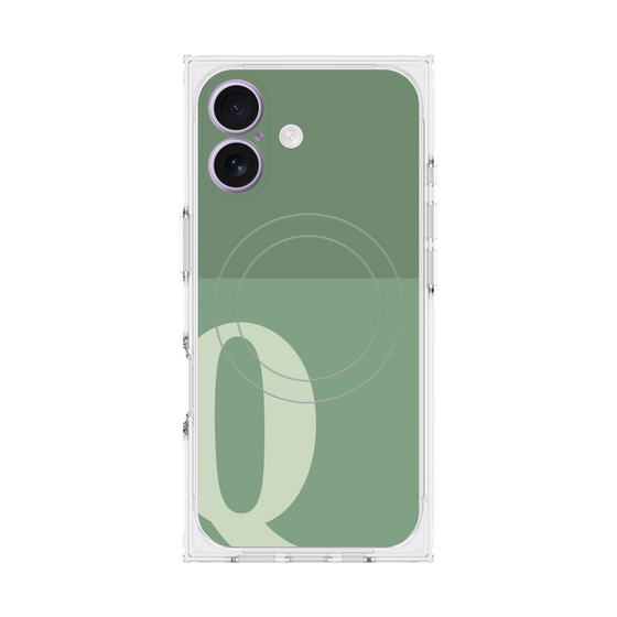 Premium Square Case with MagSafe［ Original - initial two tone - Q green ］