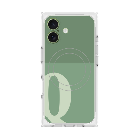Premium Square Case with MagSafe［ Original - initial two tone - Q green ］