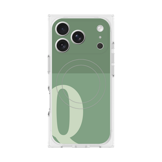 Premium Square Case with MagSafe［ Original - initial two tone - Q green ］