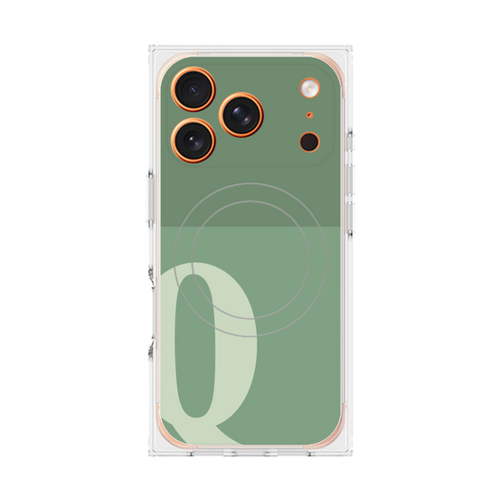 Premium Square Case with MagSafe［ Original - initial two tone - Q green ］