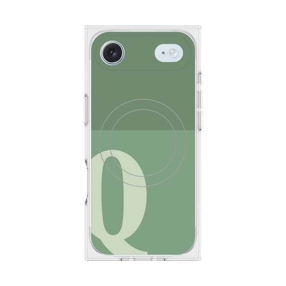 Premium Square Case with MagSafe［ Original - initial two tone - Q green ］