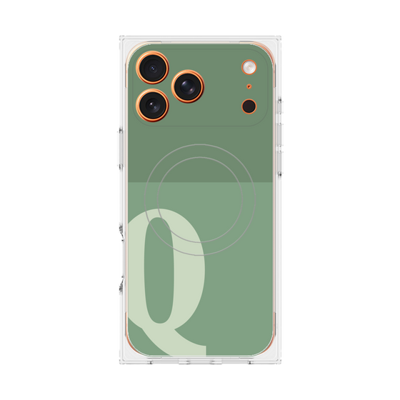 Premium Square Case with MagSafe［ Original - initial two tone - Q green ］