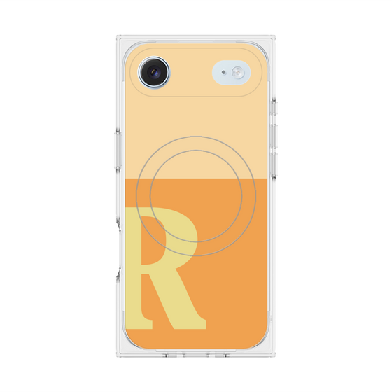 Premium Square Case with MagSafe［ Original - initial two tone - R orange ］