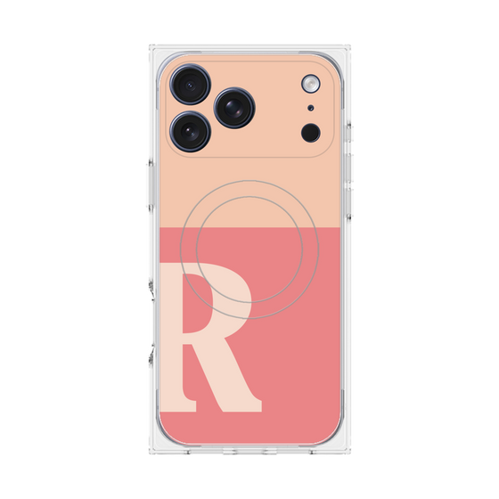 Premium Square Case with MagSafe［ Original - initial two tone - R pink ］