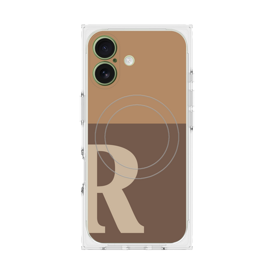 Premium Square Case with MagSafe［ Original - initial two tone - R brown ］