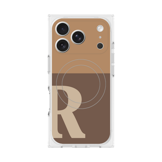 Premium Square Case with MagSafe［ Original - initial two tone - R brown ］