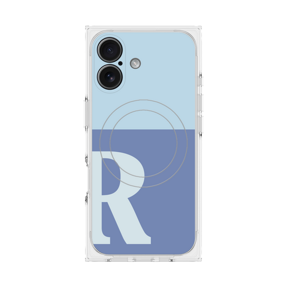 Premium Square Case with MagSafe［ Original - initial two tone - R blue ］