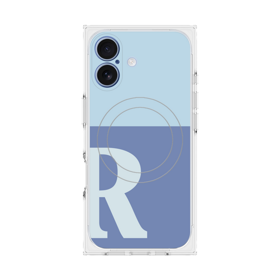 Premium Square Case with MagSafe［ Original - initial two tone - R blue ］