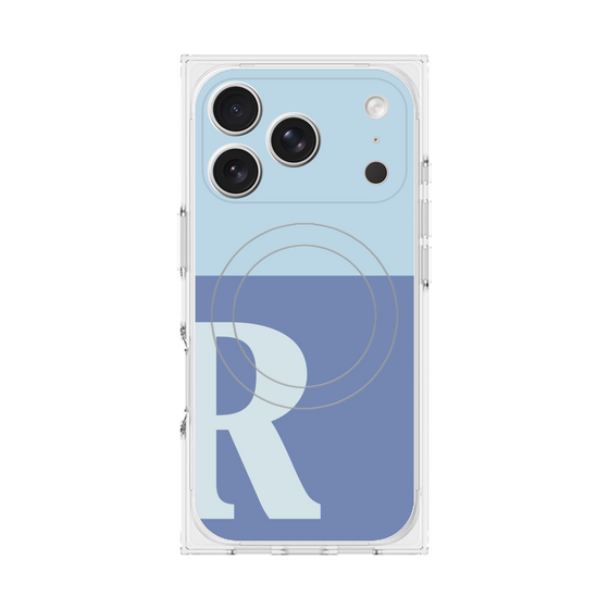 Premium Square Case with MagSafe［ Original - initial two tone - R blue ］