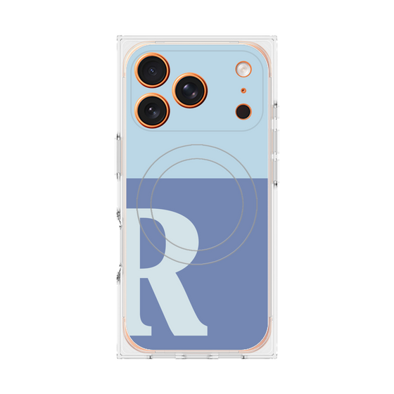 Premium Square Case with MagSafe［ Original - initial two tone - R blue ］