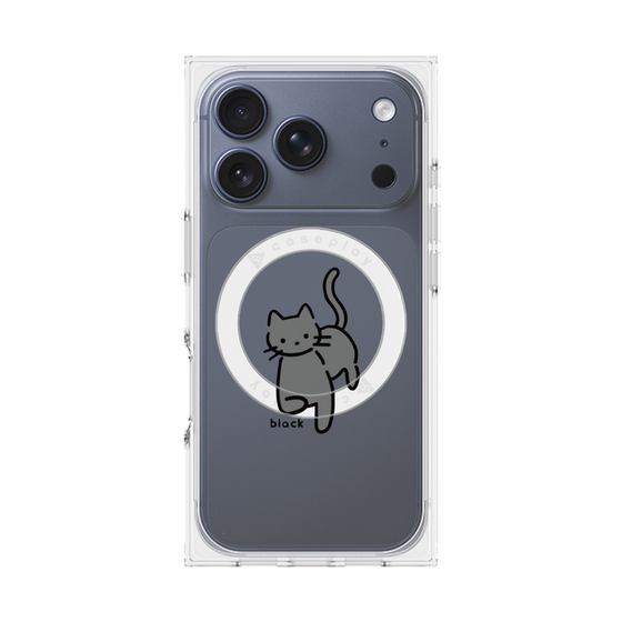 Premium Square Case with MagSafe［ Original - CASEPLAY Cat - black ］