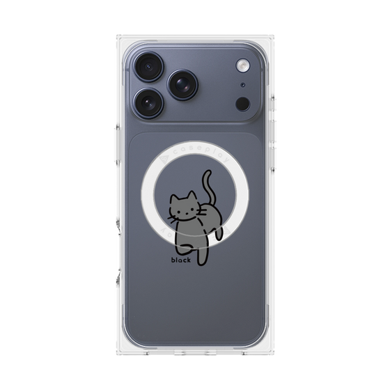 Premium Square Case with MagSafe［ Original - CASEPLAY Cat - black ］