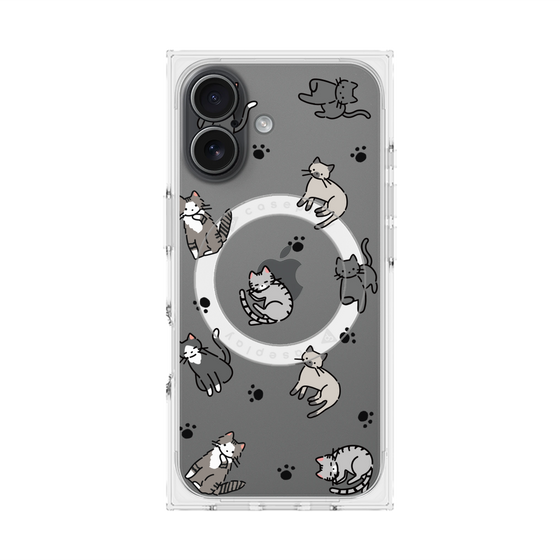 Premium Square Case with MagSafe［ Original - CASEPLAY Cat All-over Pattern - color ］