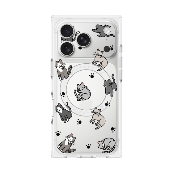 Premium Square Case with MagSafe［ Original - CASEPLAY Cat All-over Pattern - color ］