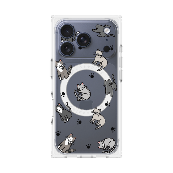 Premium Square Case with MagSafe［ Original - CASEPLAY Cat All-over Pattern - color ］