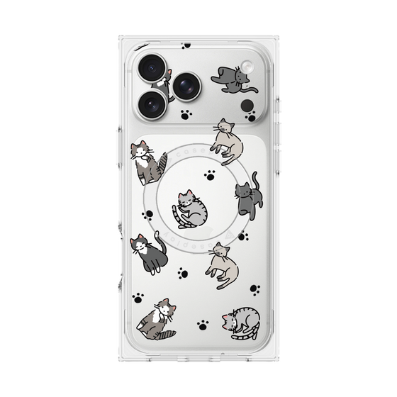 Premium Square Case with MagSafe［ Original - CASEPLAY Cat All-over Pattern - color ］